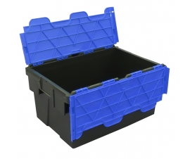 Black and Blue 55 Litre Plastic Storage Crate Tote Boxes