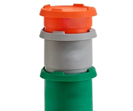 Lids Stacked With Bins