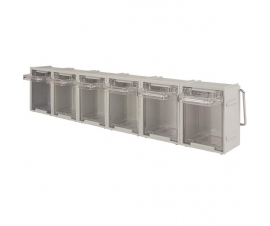Tilt Bin Kit With 6 Bins And A Retaining Bar