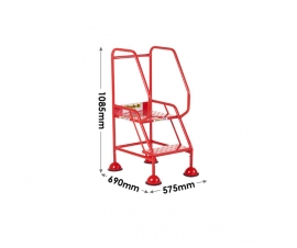 2 Tread Domed Feet Steps With Punched Treads