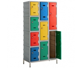 Plastic Lockers On Steel Stand
