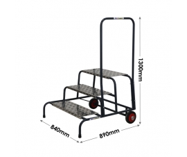 Climb-It Wide Work Steps 3 Tread Single Handrail Dimensions