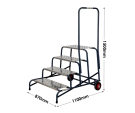 Climb-It Wide Work Steps 4 Tread Single Handrail Dimensions