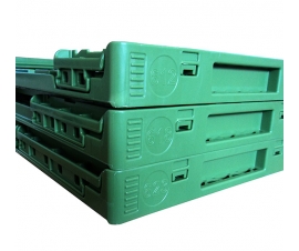 Stacked folding containes