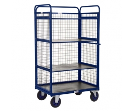 Distribution Trolley With 3 Sides And Shelves Tall