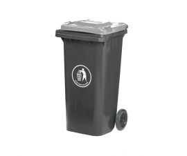 120 Litre Wheelie Bin With Grey Body And Light Grey Lid