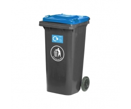 Wheelie Bin With Blue Lid