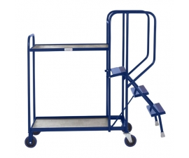 2 Tier Picking Trolley With Timber Shelves