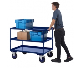 Heavy Duty Shelf Trucks with Steel Shelving In Use