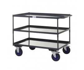 Heavy Duty Shelf Trucks with Steel Shelving In Grey