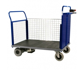 Powered Platform Truck With Mesh End And Side