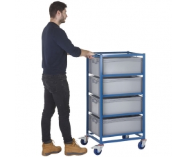 Mobile Tray Rack With 4 Euro Containers In Use