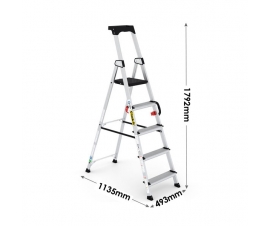 Professional Stepladder with Carry Handle 5 Tread Dimensions