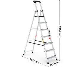 Professional Stepladder with Carry Handle 7 Tread Dimensions