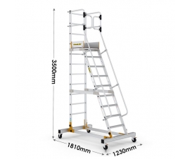 Mobile Steps with Safety Gate 10 Treads
