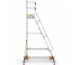 Mobile Steps with Safety Gate 12 Treads Side View