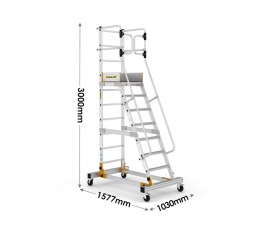 Mobile Steps with Safety Gate 8 Treads