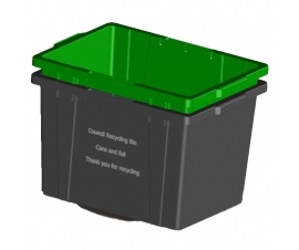 Kerbside Recycling Box Bin with 55 Litre Capacity