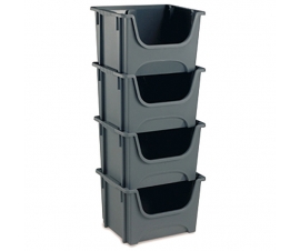 Large Plastic Space Bins Stacked