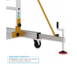 Mobile Steps with Safety Gate And Adjustable Stabilisers