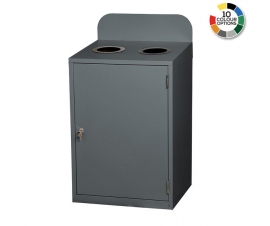 2 Bay Recycling Bin In Grey