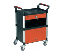 3 Shelf Trolley with Drawer and Cabinet