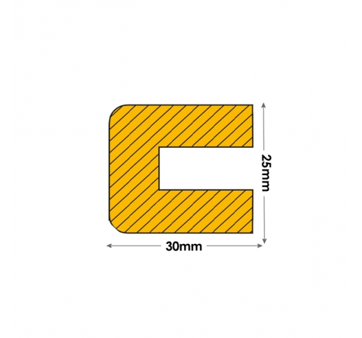 Push Fit Semi-Circle Foam Dimensions