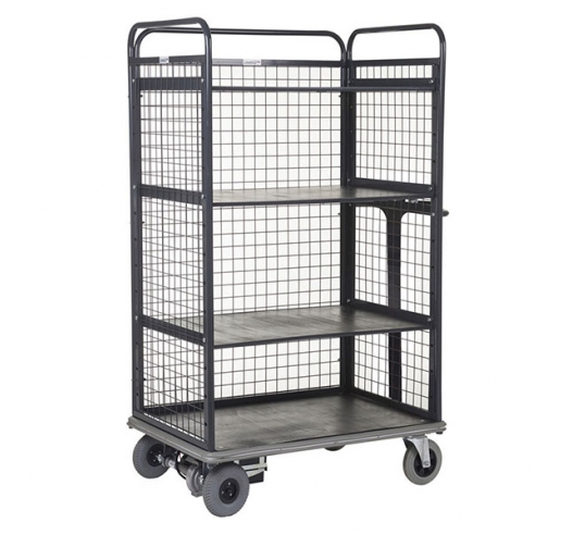 Powered Distribution Trolley 2 Shelves and Sides In Grey