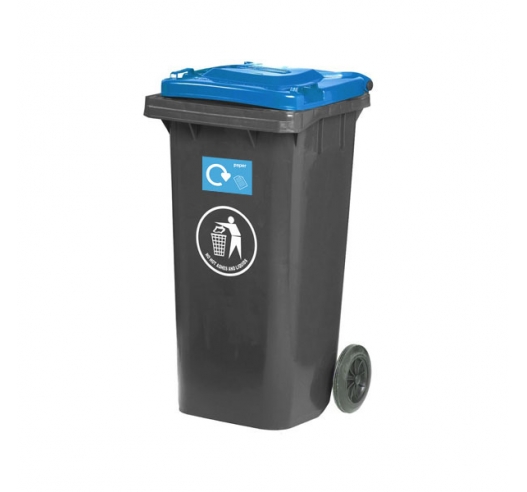 Wheelie Bin With Blue Lid