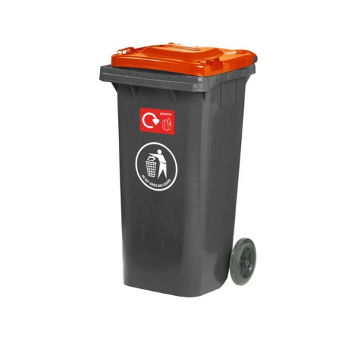 Wheelie Bin With Red Lid
