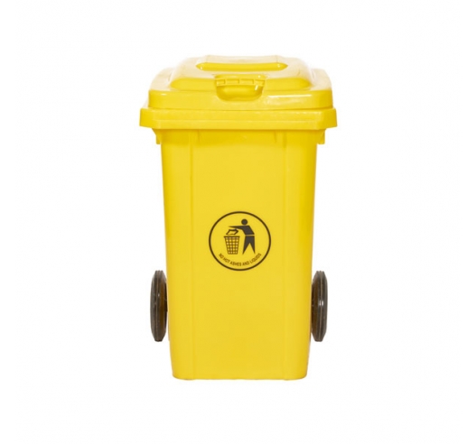 80 Litre Wheeled Bin In Yellow