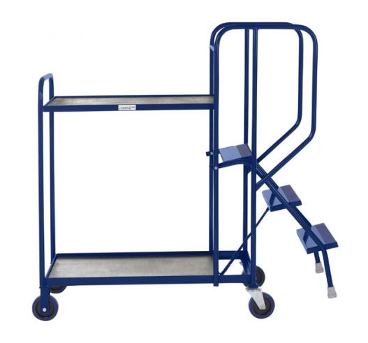 2 Tier Picking Trolley With Timber Shelves