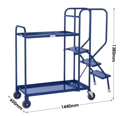 2 Tier Picking Trolley Dimensions