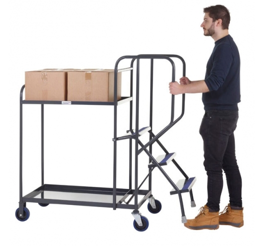 2 Tier Picking Trolley In Use