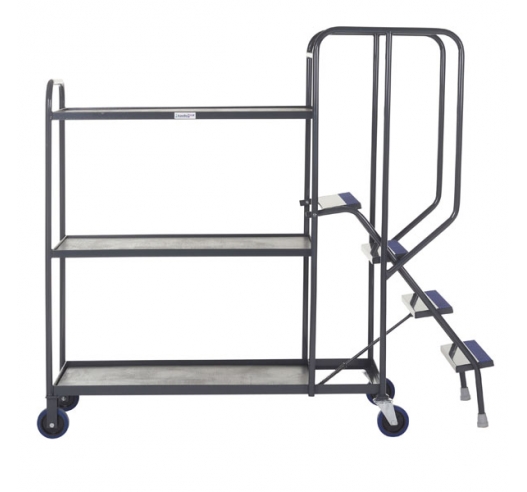 3 Tier Picking Trolley Side View