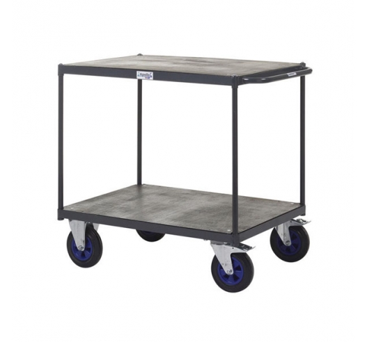 Shelf Trolleys with 2 Tier Timber Shelving