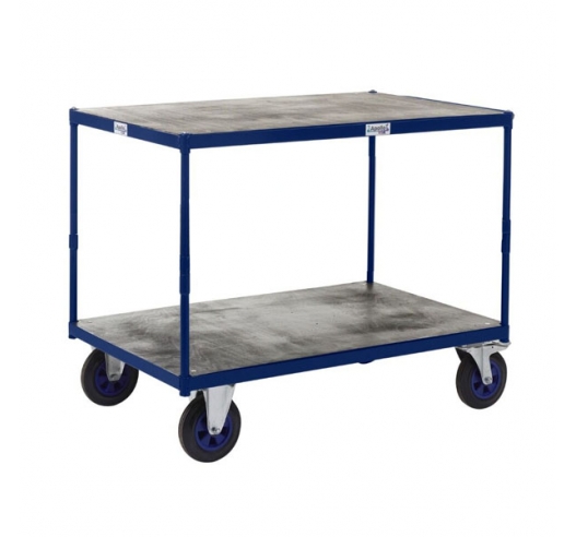 Heavy Duty Shelf Trucks with Timber Shelving In Blue