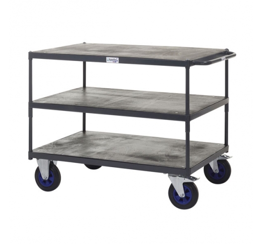 Heavy Duty Shelf Trucks with Steel Shelving In Grey