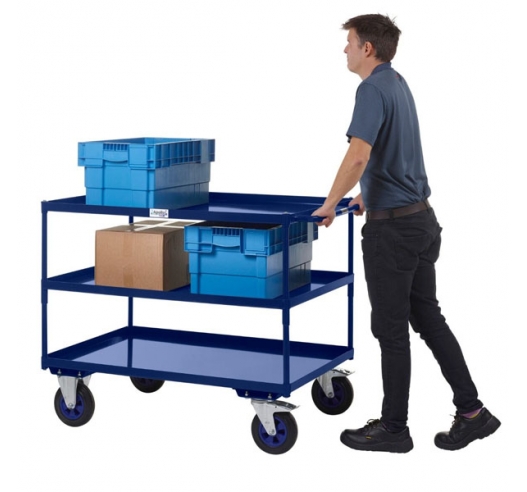 Heavy Duty Shelf Trucks with Steel Shelving In Use