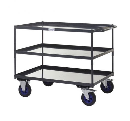Heavy Duty Shelf Trucks with Steel Shelving In Grey