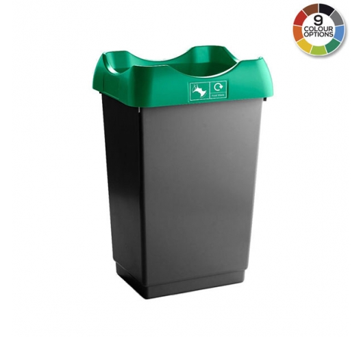 PRECY50 Open Top Recycling Bins with Colour Coded Lids