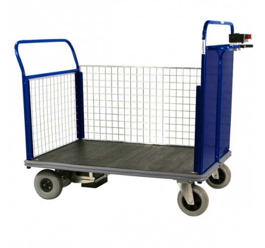 Powered Platform Truck With Mesh End And Side