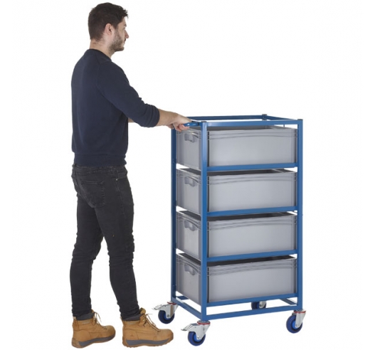 Mobile Tray Rack With 4 Euro Containers In Use