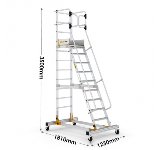 Mobile Steps with Safety Gate 10 Treads
