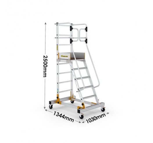 Mobile Steps with Safety Gate 6 Treads