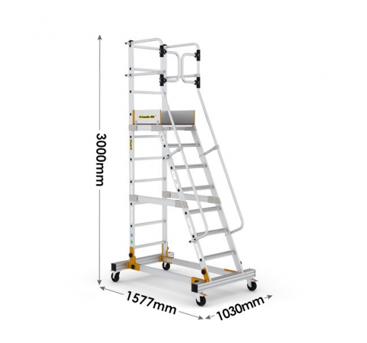 Mobile Steps with Safety Gate 8 Treads