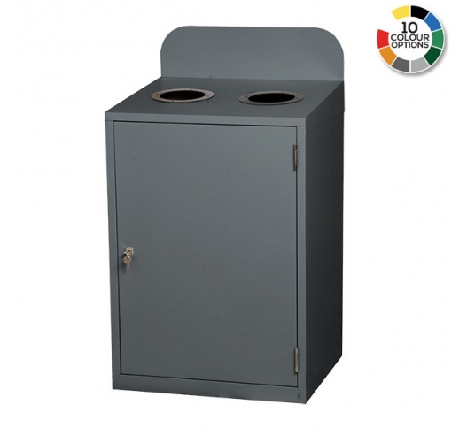 2 Bay Recycling Bin In Grey
