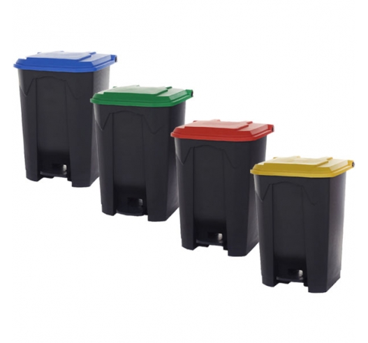 Group Of 80 Litre Bins With Coloured Lids