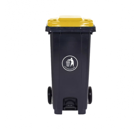 120 Litre Wheeled Bin in Yellow