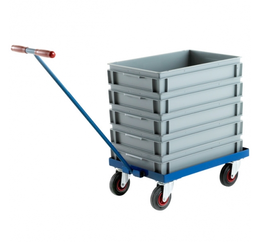 CT64 Euro Dolly With Containers and Tug Handle Example